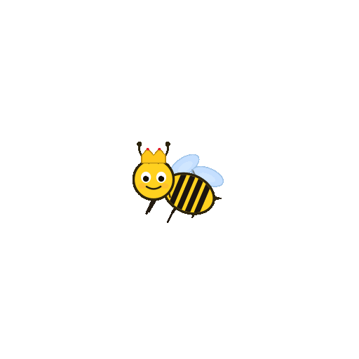 Queen bee with the radial menu fanning out around her